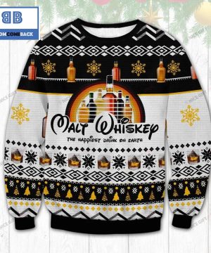 Malt Whiskey The Happiest Dink On Earth Christmas Ugly Sweater