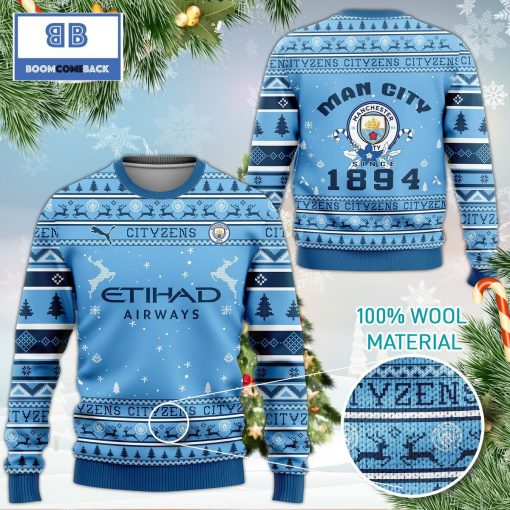 Manchester City FC Since 1894 3D Christmas Ugly Sweater