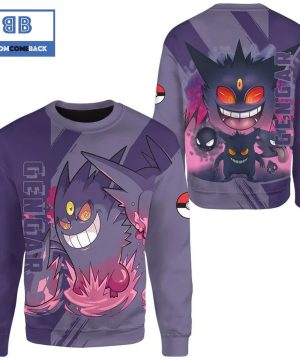 Many Gengar Pokemon Anime Christmas 3D Sweatshirt