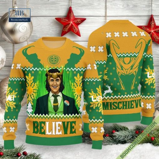 Marvel Loki Believe Mischievous Christmas Sweater