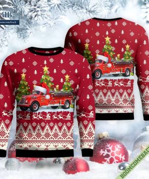 Maryland, Hollywood Volunteer Fire Department Antique Engine Ugly Christmas Sweater