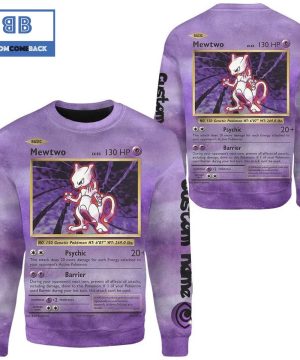 Mewtwo Evolution Pokemon Anime Christmas 3D Sweatshirt