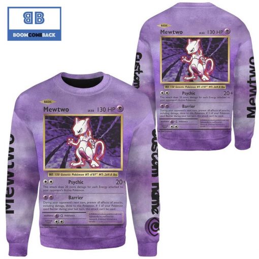 Mewtwo Evolution Pokemon Anime Christmas 3D Sweatshirt