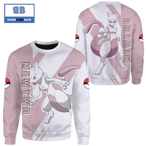 Mewtwo Pokemon Anime Christmas 3D Sweatshirt