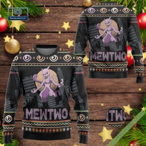 Mewtwo Pokemon Psychic Kaiju Ugly Christmas Sweater