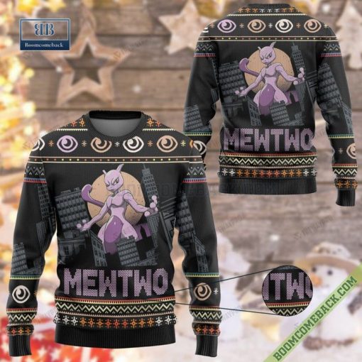 Mewtwo Pokemon Psychic Kaiju Ugly Christmas Sweater