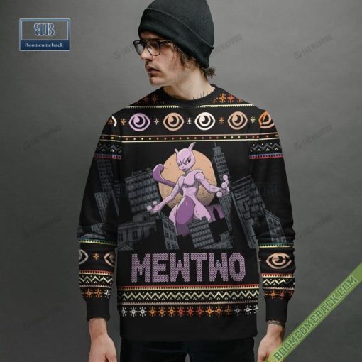 Mewtwo Pokemon Psychic Kaiju Ugly Christmas Sweater