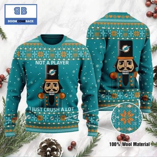 Miami Dolphins Not A Player I Just Crush Alot Ugly Christmas Sweater