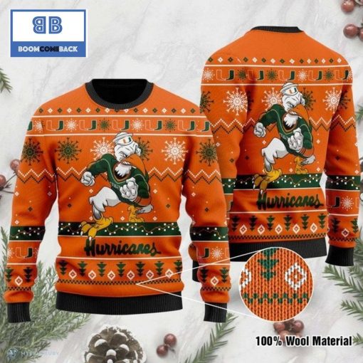 Miami Hurricanes Football Ugly Christmas Sweater