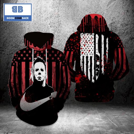 Michael Myers American Flag Halloween 3D Hoodie