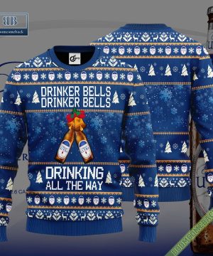 Michelob Ultra Drinker Bells Drinker Bells Drinking All The Way Ugly Christmas Sweater