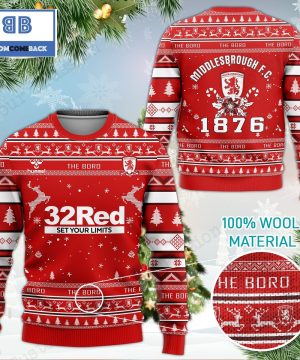 Middlesbrough FC The Boro 3D Ugly Christmas Sweater