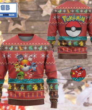 Mighty Morphin Go Go Poke Ranger Pokemon Anime Custom Imitation Knitted Ugly Christmas Sweater