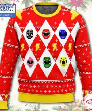 Mighty Morphin Power Rangers All Rangers Ugly Christmas Sweater