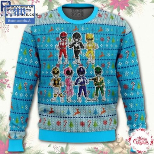 Mighty Morphin Power Rangers Chibi Ugly Christmas Sweater