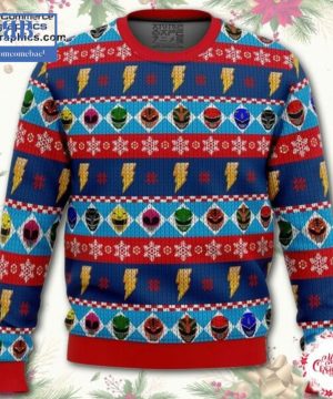 Mighty Morphin Power Rangers Helmets Ugly Christmas Sweater