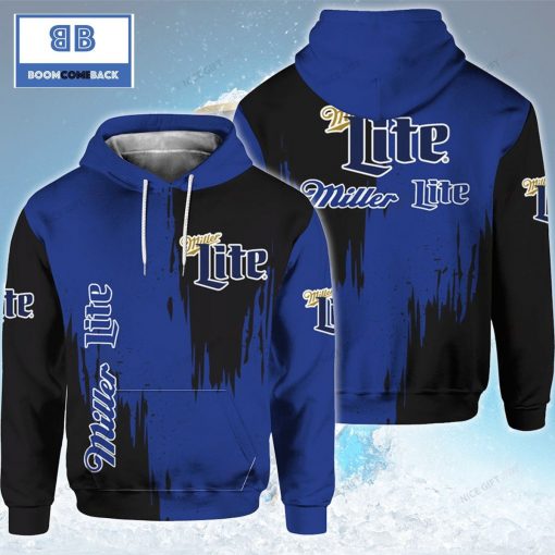 Miller Lite Black And Blue 3D Hoodie