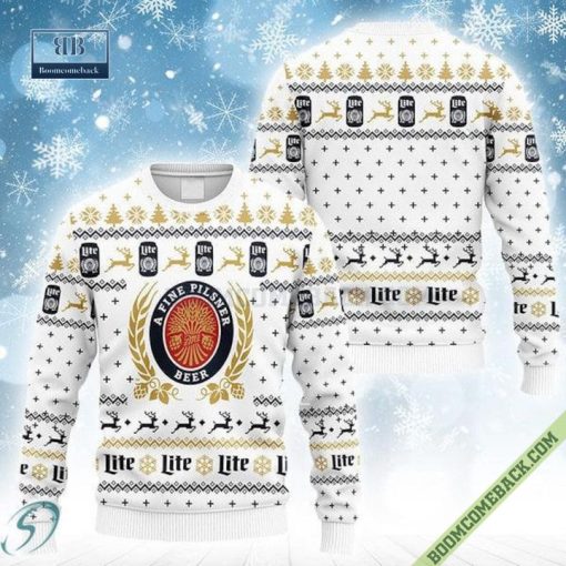 Miller Lite Cozy Christmas Ugly Sweater