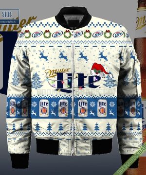 miller lite santa hat christmas ugly christmas sweater hoodie zip hoodie bomber jacket 4 GT70O