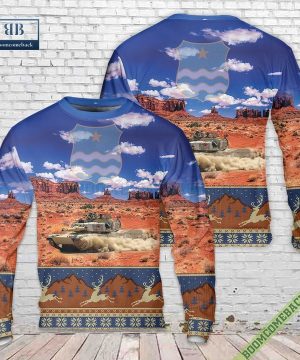 Minnesota Army National Guard M1A2 Abrams Main Battle Tank Ugly Christmas Sweater