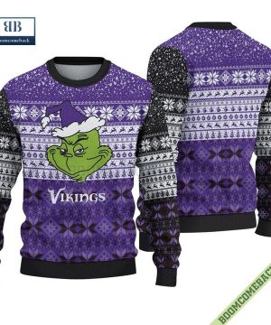 Minnesota Vikings Christmas Grinch Sweater Jumper