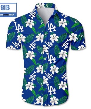 MLB Los Angeles Dodgers Tropical Flower Hawaiian Shirt