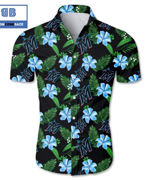 MLB Miami Marlins Tropical Flower Hawaiian Shirt