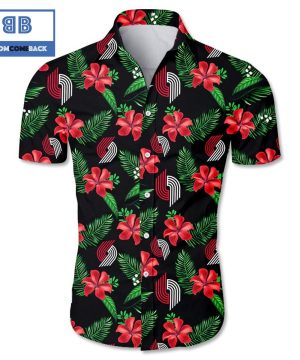 MLB Portland Trail Blazers Tropical Flower Hawaiian Shirt