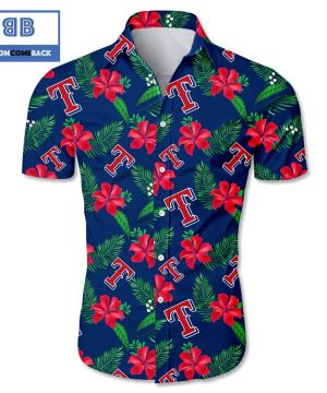 MLB Texas Rangers Tropical Flower Hawaiian Shirt