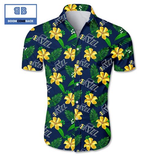 MLB Utah Jazz Tropical Flower Hawaiian Shirt