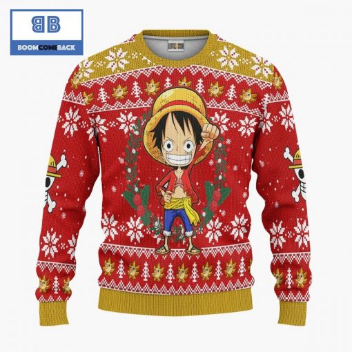 Monkey D Luffy One Piece Anime Christmas Custom Knitted 3D Sweater