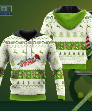 Mountain Dew Santa Hat Christmas Ugly Christmas Sweater Hoodie Zip Hoodie Bomber Jacket