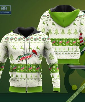 mountain dew santa hat christmas ugly christmas sweater hoodie zip hoodie bomber jacket 3 Dhnt2