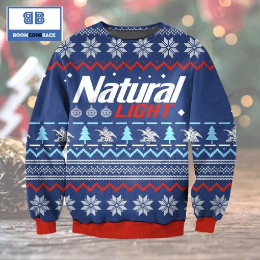 Natural Light Beer Christmas Blue Ugly Sweater