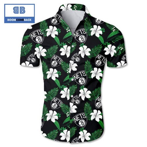 NBA Brooklyn Nets Tropical Flower Hawaiian Shirt