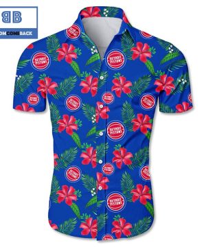 NBA Detroit Pistons Tropical Flower Hawaiian Shirt