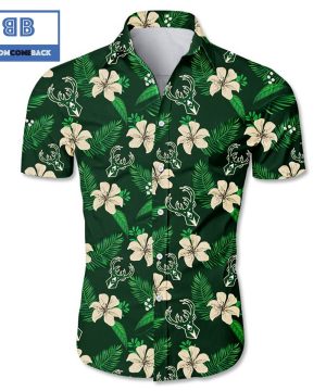 NBA Milwaukee Bucks Tropical Flower Hawaiian Shirt