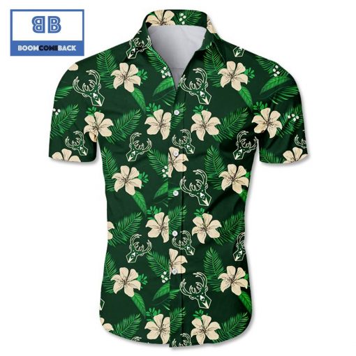 NBA Milwaukee Bucks Tropical Flower Hawaiian Shirt