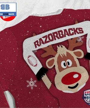 NCAA Arkansas Razorbacks Funny Deer Ugly Christmas Sweater