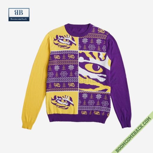 NCAA LSU Tigers Big Logo Ugly Christmas Sweater