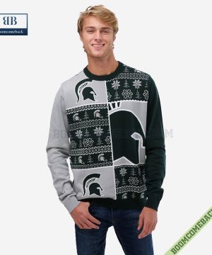 NCAA Michigan State Spartans Big Logo Ugly Christmas Sweater