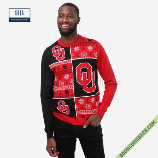 NCAA Oklahoma Sooners Big Logo Ugly Christmas Sweater