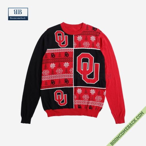 NCAA Oklahoma Sooners Big Logo Ugly Christmas Sweater