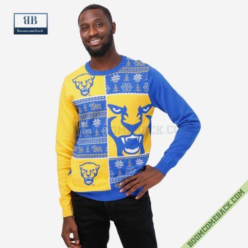 NCAA Pittsburgh Panthers Big Logo Ugly Christmas Sweater