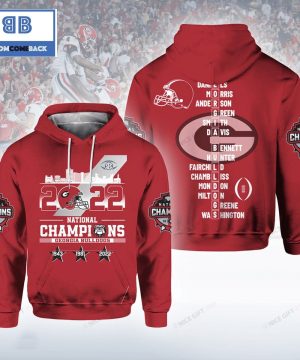 NCAAF Georgia Bulldogs National Champions 2022 Red 3D Hoodie