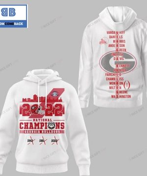 NCAAF Georgia Bulldogs National Champions 2022 White 3D Hoodie