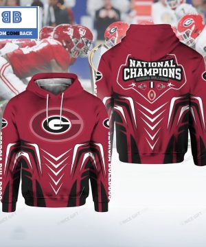 NCAAF Georgia Bulldogs National Champions Red 3D Hoodie