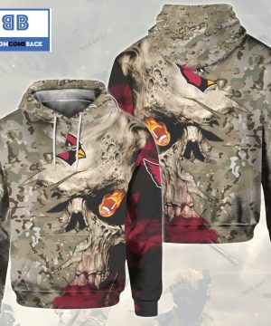 NFL Arizona Cardinals Camouflage Skull 3D Hoodie