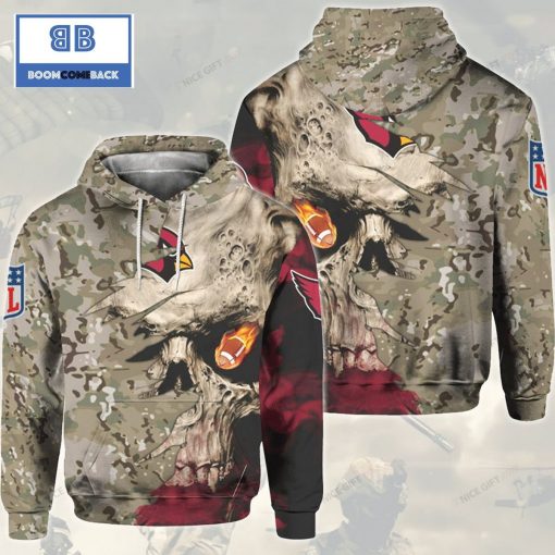 NFL Arizona Cardinals Camouflage Skull 3D Hoodie