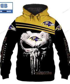 NFL Baltimore Ravens Skull 3D Hoodie